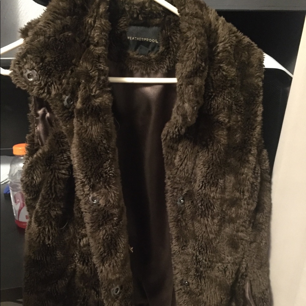 Brown furry vest